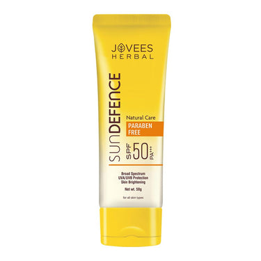 Jovees Herbal Sun Defence Cream SPF 50 PA+++ Broad Spectrum For All Skin | Protection From UVA/UVB & Sun Damaged | Lightweight, Non Greasy & Quick Absorption 50g